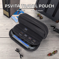 Étui de voyage portable brillant en matériau EVA, housse de protection avec fermeture éclair pour console de jeu PS Vita 1000/2000 (noir)