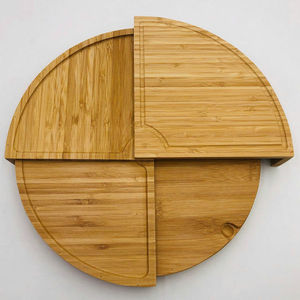Plateau de service rond en bois en forme d'éventail pour l'extérieur - Product Image 4