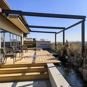 Pérgola Eléctrica Retráctil para Restaurantes al Aire Libre con LED, Techo Plegable de Apertura Automática, Decoración de Jardín de Aleación de Aluminio, Fácil de Instalar - Product Image 2