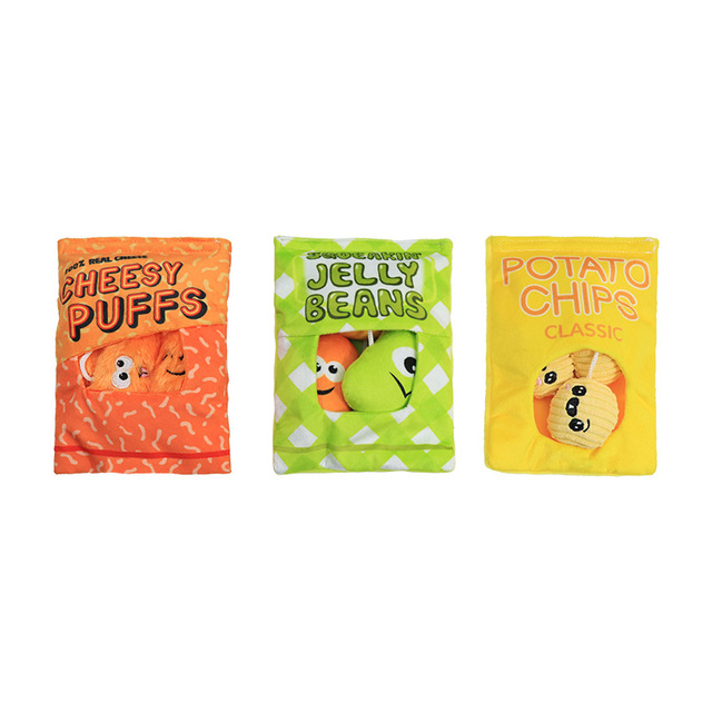 For Bestseller Creative Dog Chewing Plush Toy Snack-Shaped Cute Interactive with Hidden Treats