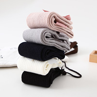 Uniforme scolaire d'automne et d'hiver en coton sans couture pour enfants, chaussettes hautes pour bébés filles, bas en tricot côtelé, chaussettes de genou pour bébé avec nœud mignon