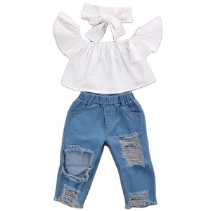 Conjunto de Ropa para Bebés, Ropa de Verano para Niñas, Pantalones Vaqueros de Mezclilla, Traje para Niños de China - Product Image 1