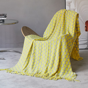 Coperta Moderna Coreana Semplice Bohémien 100% Acrilico Design Geometrico Morbida Grande Formato King Size Stile Visone - Product Image 4