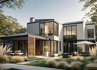 Maisons duplex de deux étages Maisons préfabriquées finies Villas de luxe préfabriquées de style moderne