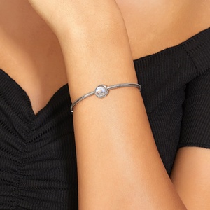 <span class=keywords><strong>Coda</strong></span> di <span class=keywords><strong>sirena</strong></span> con zirconi trasparenti fascino di forma rotonda autentico perline in argento Sterling 925 per gioielli da donna con bracciale con ciondoli fai da te - Product Image 3