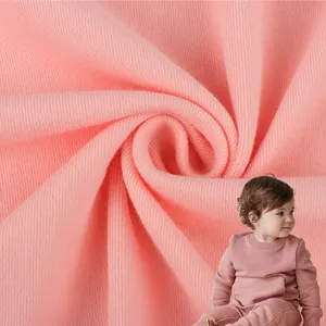 250GSM Baby Kids Super Soft Combed 95% Cotton 5% Spandex Double Jersey Interlock Knitted Fabric For Clothing