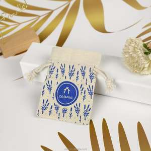 Pochette en coton écologique avec logo personnalisé, sac à cordon imprimé sérigraphie, pochette en coton anti-poussière pour le rangement - Product Image 2