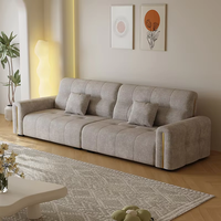 Ensemble de canapés sectionnels de luxe modernes de haute qualité en crème, meubles de salon Cloud, canapés en tissu velours doux, utilisation à la maison ou en appartement