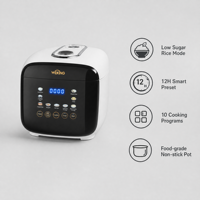 Multicuiseur 3L 500W avec cuve intérieure antiadhésive et minuterie tactile, cuisinière alimentaire IA pour la maison, la cuisine et l'hôtellerie