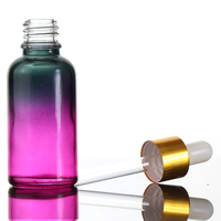 Flacons de parfum cosmétiques cylindriques en verre transparent dégradé rose avec logo personnalisé de luxe, 30 ml, flacon compte-gouttes pour les yeux