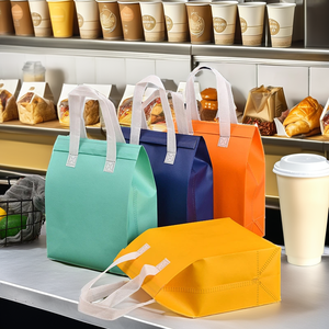 Bolsas Desechables Personalizadas <span class=keywords><strong>Caio</strong></span>, Aisladas, de Tela No Tejida, con Asas Flexiloop, 25x35x10cm, para Comida Rápida y Té con Leche - Product Image 2