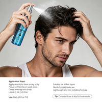 Spray anti-chute de cheveux à base de plantes naturelles pour hommes, avec peptide de cuivre GHK-Cu, fabrication en usine, étiquette privée OEM