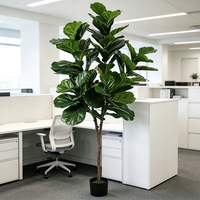 Grüner Künstlicher Ficus Lyrata Baum mit Echtem Aussehen für Innenräume, Geschäfte, Hotels, Büros, Heimdekorationen, Hochzeits-Blumenarrangements