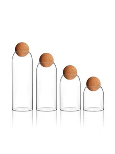 Bán Buôn Tùy Chỉnh Cao Thủy Tinh Borosilicate Kín Tank Nắp Bằng Gỗ Trà Canister Thủy Tinh Trong Suốt Lưu Trữ Tank/Jar Kẹo Jar - Product Image 5