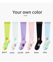 Nouvelles chaussettes de compression montantes en tricot pour femmes, avec revers antidérapant, idéales pour le sport, la barre, le yoga et le pilates – Collection 2026