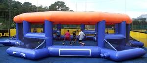 Gioco di Calcio Gonfiabile a Tema Sportivo per Bambini e Adulti, Campo da Calcio Circolare Gonfiabile con Rete Superiore - Product Image 5