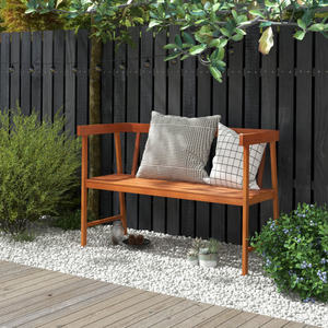 Banc en bois d'acacia Db Outdoor avec structure en acier inoxydable, design moderne, mobilier de jardin pour 2 personnes - Product Image 5