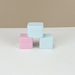 Top Sale 5g 10g 20g 30g 50g Empty Pink Matte PP <b>Plastic</b> Cosmetic Lip Balm <b>Jar</b> Square Empty Face Cream Wide Mouth <b>Plastic</b> <b>Jar</b> - Product Image 2