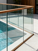 Garde-corps contemporain en verre trempé feuilleté pour villa balustrade en verre trempé escalier extérieur hôtel d'hôpital