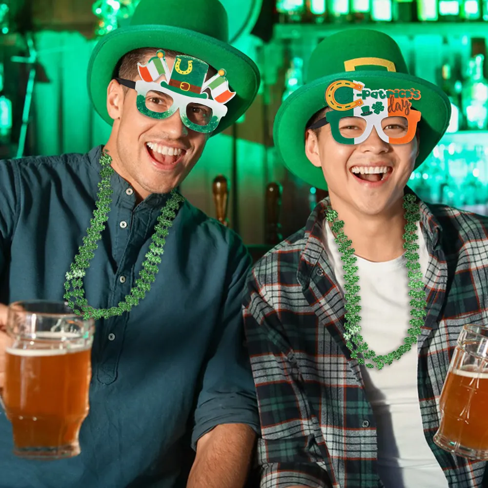 İrlanda St. Saint Patrick'S shamsaint gün festivali parti süslemeleri yeşil renk kolye St Patrick takı gösterisi için