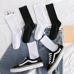 Men's Knee <b>Socks</b> Black And White Solid Color High Waisted <b>Polyester</b> Basketball Sports <b>Socks</b> For Youth Casual Wear - Product Image 1