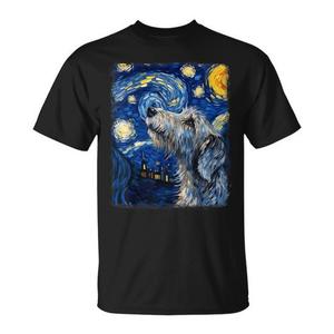 T-shirt avec peinture de nuit étoilée de chien chien de chasse irlandais - Product Image 1