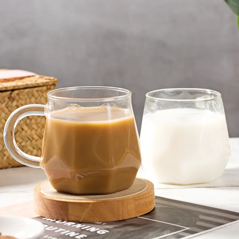 350ml Unico Disegno Geometrico Pyrex Vetro Tazza di Caffè Tazza di Caffè per Caffè Espresso Latte Cappuccino