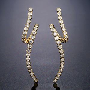 أقراط بيان هندسية للفتيات راكول EP2793 موضة 18 قيراط مطلية بالذهب من الزركون - Product Image 6