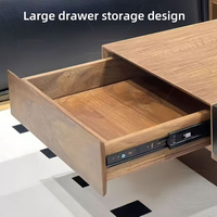 Nouvelle table basse carrée pliable moderne en bois grainé de style vintage, écologique et compacte pour les petits salons