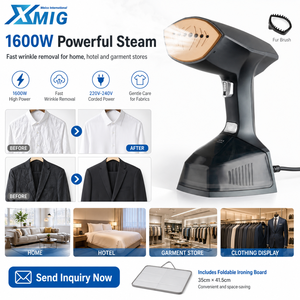 Défroisseur Vapeur Portable 1600W, Semelle en Titane, Réservoir 360ml, CE RoHS, Vente en Gros OEM ODM pour Hôtels et Magasins de Vêtements - Product Image 1