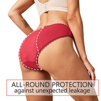 Culotte menstruelle respirante en fibre de bambou sexy à 4 couches, anti-fuite, absorbante rapide, culotte menstruelle pour femmes