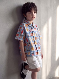 Ensemble deux pièces d'été pour garçons avec imprimé de dessins animés pour les tout-petits et les jeunes enfants - Chemise à manches courtes et short décontracté en polyester/coton - Product Image 3