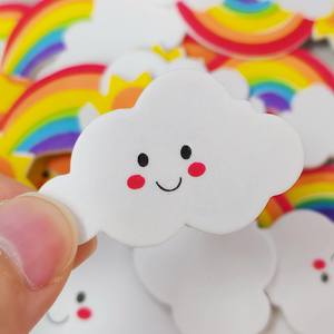 Autocollants en mousse EVA décalcomanie patchs arcs-en-ciel nuages gouttes de <span class=keywords><strong>soleil</strong></span> étoiles Kawai découpé pour les tout-petits 28 pièces - Product Image 5