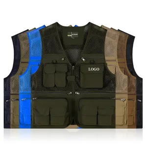 Pesca a mosca tiro escursionismo gilet giornalista fotografia campeggio Safari Multi tasca gilet fotocamera gilet