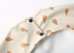 Happy Flute PU tissu imperméable alimentation bébé bavoirs impression personnalisée alimentation manches longues tablier haute qualité bébé Smock bavoirs - Product Image 3