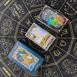 本格的なクラシック24Kゴールドマンダラフラワーウェイトタロットカード、初心者向け防水金箔押し加工 - Product Image 5