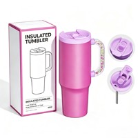 Gobelet de voyage isotherme en acier inoxydable à double paroi sous vide 40oz H2.0, design classique, mug cadeau, avec paille, logo personnalisé et poignée perlée