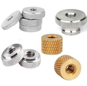 Écrous moletés en laiton et cuivre <span class=keywords><strong>M2</strong></span>, <span class=keywords><strong>M2</strong></span>.5, M3, M4, M5, M6, M8, classe 4.8 et 6.8, avec insert à motif croisé Sonicleaning en laiton - Product Image 1