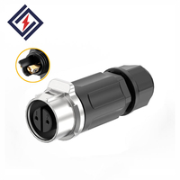 Connecteur circulaire industriel étanche IP68 à 2 et 3 broches, best-seller, avec bornes à vis pour connexion de câbles d'alimentation