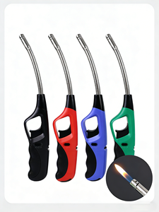 Allume-cigare à flamme de gaz pour barbecue de cuisine au design élégant, rechargeable au <span class=keywords><strong>butane</strong></span>, durable et sûr, tube en plastique <span class=keywords><strong>flexible</strong></span>, torche de camping, cigarette - Product Image 4