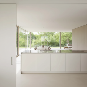 ארונות תצוגה מפוארים למטבח עם זכוכית פינתיים, כיור, ברז, צירים, אחסון מודרני, ארונות לכה לאי מטבח בדירה - Product Image 4