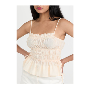 Canotta con volant Smocked peplo cami canotta dongguan fornitori <span class=keywords><strong>abbigliamento</strong></span> <span class=keywords><strong>donna</strong></span> <span class=keywords><strong>chic</strong></span> - Product Image 1