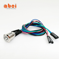 Haute tête plate 12mm démarreur d'ordinateur momentané étanche commutateurs à bouton-poussoir en métal 24V 220V LED réinitialiser commutateurs à bouton d'alimentation