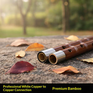 <span class=keywords><strong>Flauta</strong></span> Profesional de Bambú Amargo Refinado de Dos Secciones con Doble Orificio Abierto, en Do Mayor, con Estuche de Franela - Product Image 3