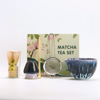 Bol à matcha en céramique japonaise artisanale, bol à matcha et support pour fouet, coffret cadeau de démarrage pour le thé japonais