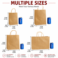 Sac de shopping en papier kraft premium pour boutique de vêtements, bijoux, emballage cadeau, sac en papier brun uni, vente en gros, solution personnalisée