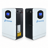 Sistem Penyimpanan Energi LiFePO4 All-in-One 1kWh 1kW, Inverter Baterai Surya UPS untuk Rumah, Pemasangan Dinding/Lantai, Input PV 600W