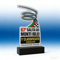 Trophée moderne en acrylique en forme de bloc et de cube avec gravure laser personnalisée pour les récompenses d'entreprise et les cadeaux honorifiques