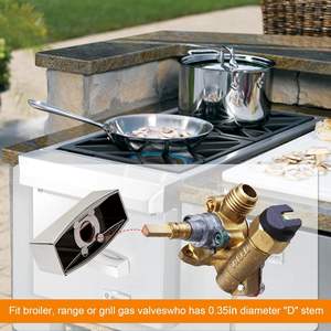 Perilla de control de válvula de gas en forma de D de acero inoxidable para parrilla de horno y estufa, uso doméstico - Product Image 3