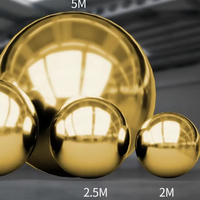 Ballon gonflable géant doré/argenté suspendu en forme de boule à miroir pour les fêtes de mariage et les décorations d'événements Sphère scellée en miroir